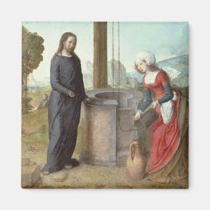 Imán Cristo y la mujer de Samaria, c.1500 (aceite en el