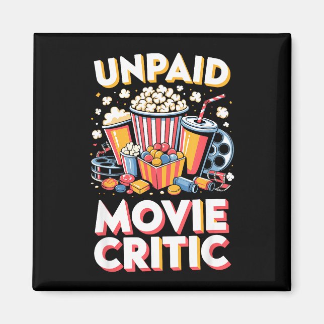 Imán Crítico de cine de película sin pago comida noche  (Frente)
