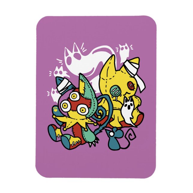 Imán Críticos gatos de Halloween: arte fascinante (Vertical)