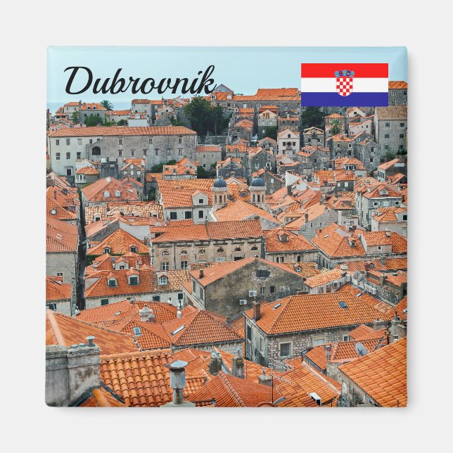 Imán Croacia: Casco antiguo de Dubrovnik (Frente)