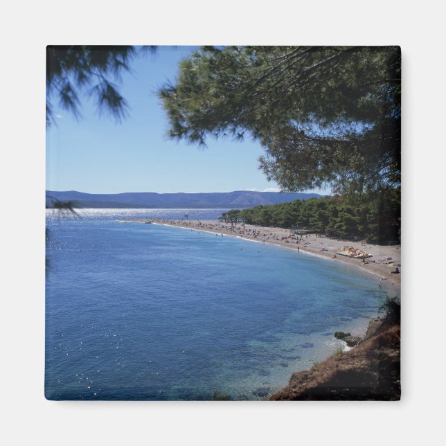 Imán Croacia, isla de Brac, Bol, playa Golden Cape 2 (Frente)