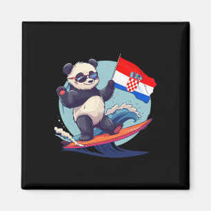 Imán Croacia Panda Oso Surfing Raíces Croatas Croacia