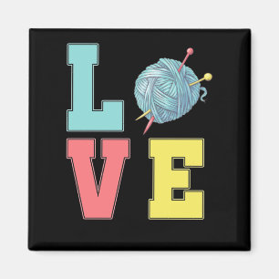 Imán Crochet Love Hobby Crafting Yarn Knitter