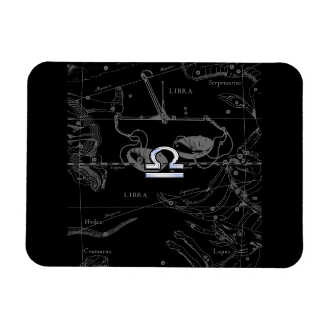 Imán Cromo como el Rótulo Libra Zodiac en Hevelius (Horizontal)