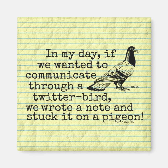 Imán Cronología de pájaro de Twitter de la edad avanzad (Frente)