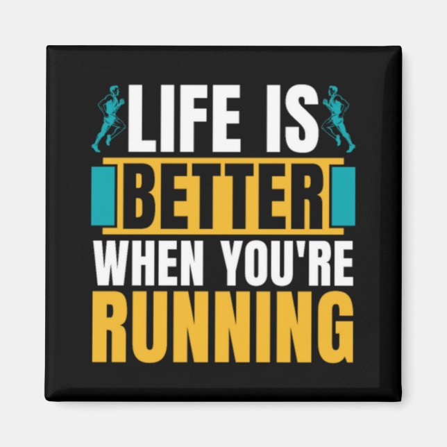 Imán Cross Country Running Life Is Better When Athletic (Frente)