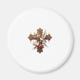 Imán Cross with Doves – Christian Faith Inspirational D