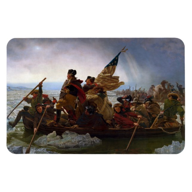 Imán Crossing Delaware 1776: General George Washington (Horizontal)