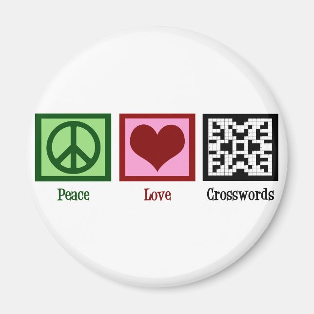 Imán Crosswords de Peace Love (Frente)