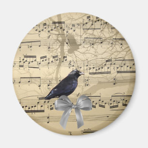 Imán Crow en una hoja de música