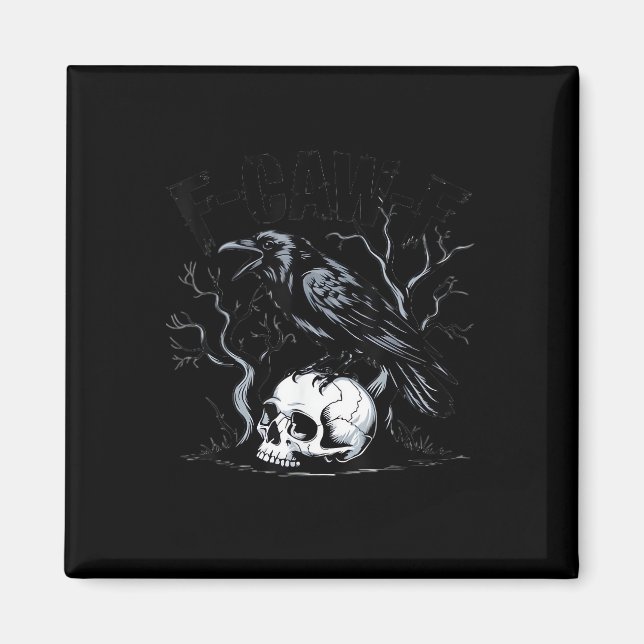 Imán Crow, F-Caw-F Bird Moon Gothic Adult Humor (Frente)