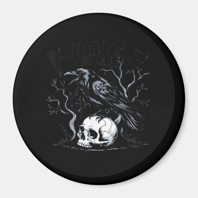 Imán Crow, F-Caw-F Bird Moon Gothic Adult Humor (Frente)