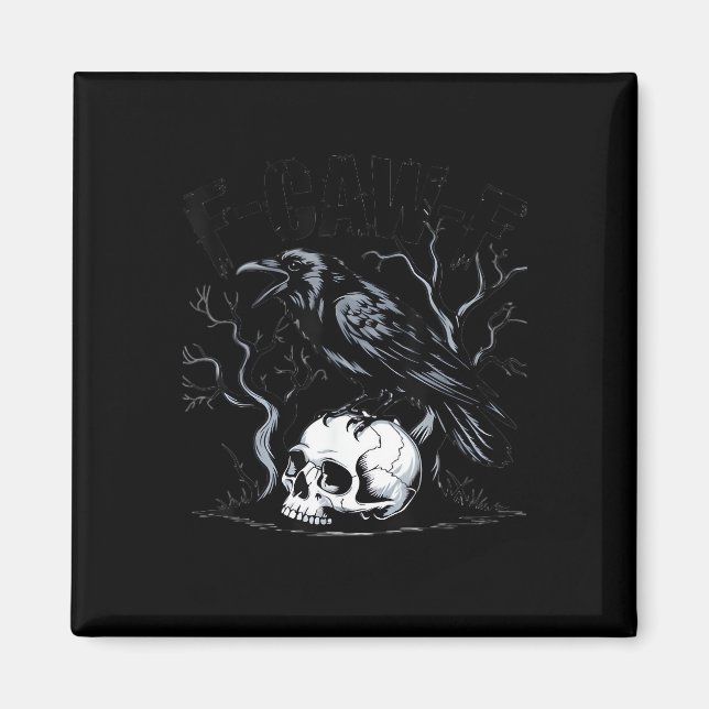 Imán Crow, F-Caw-F Funny Bird Moon Gothic Adult Humor (Frente)