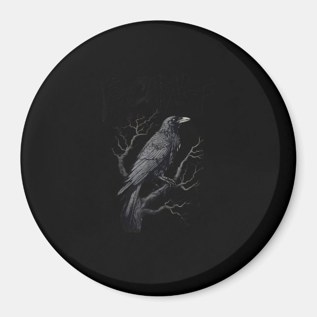 Imán Crow, F-Caw-F Funny Bird Moon Gothic Adult Humor T (Frente)