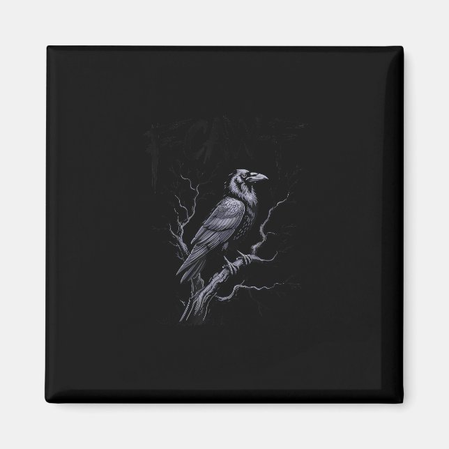 Imán Crow F-Caw-F Funny Bird Saying Humor Meme (Frente)