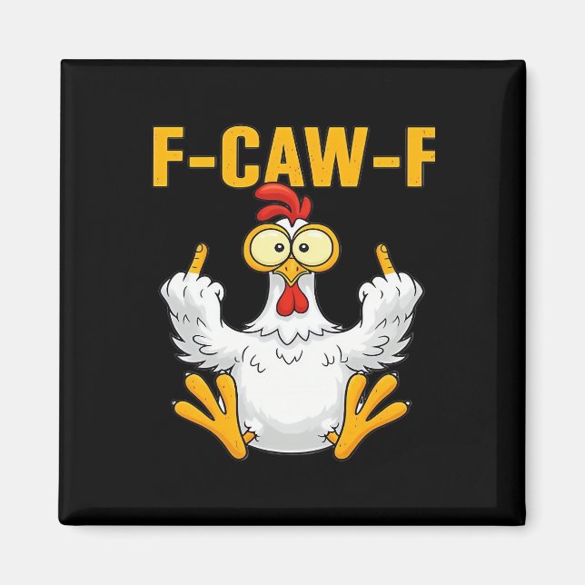 Imán Crow F-Caw-F Funny Humor Gothic (Frente)