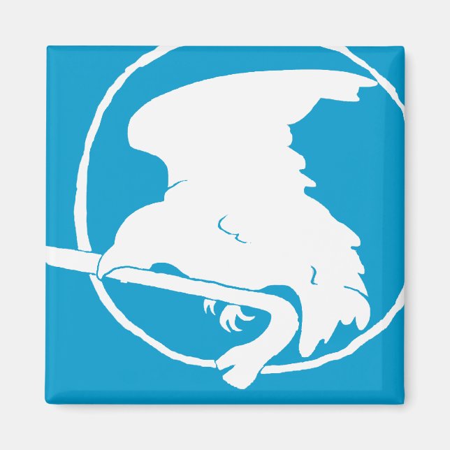 Imán Crowbar Magnet blanco/azul, redondo y cuadrado (Frente)