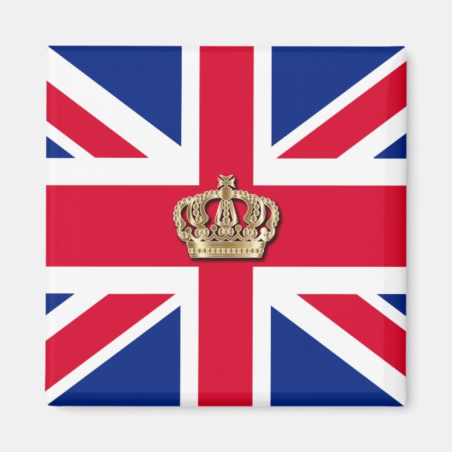 Imán Crown and Union Jack Patriotic (Frente)