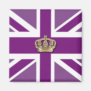 Imán Crown and Union Jack Patriotic Magnet