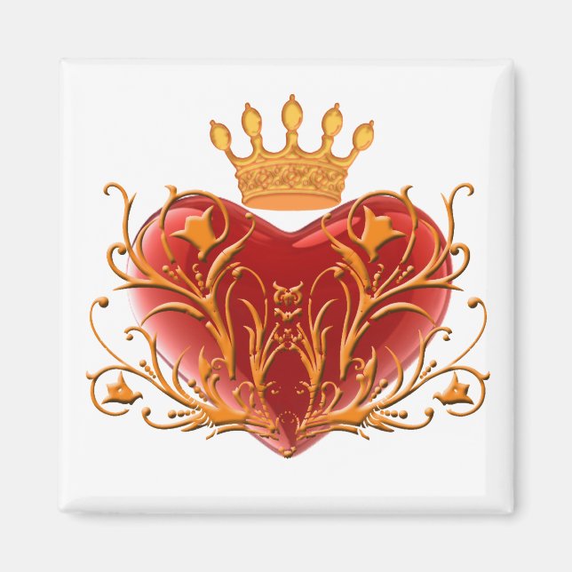 Imán Crown Filigree Heart Magnet (Frente)