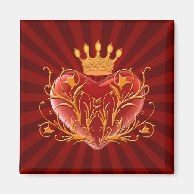 Imán Crown Filigree Heart Magnet (Frente)