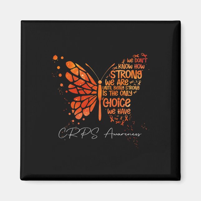 Imán Crps Mariposa Naranja Ribbon Crps Conciencia (Frente)