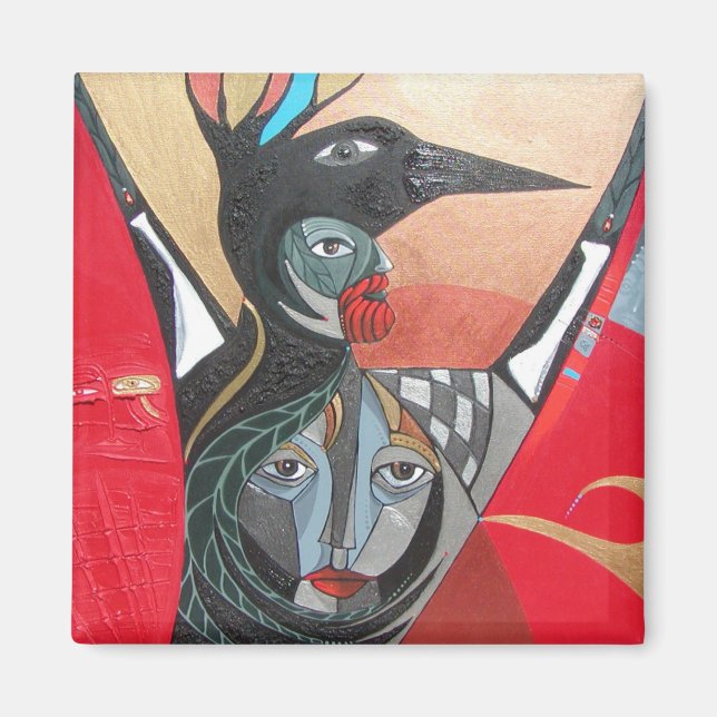 Imán crrow el cuervo que llenó la pintura (Frente)