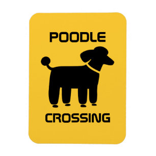 Imán Cruce de Caniche - Negro sobre Amarillo - Personal