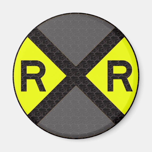 Imán Cruce del ferrocarril gris y negro (Frente)