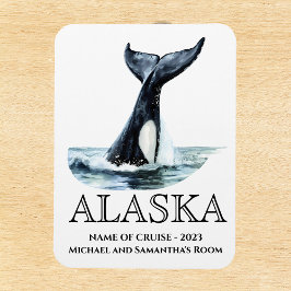 Imán Crucero de Alaska Crucero Orca cola Acuarela 