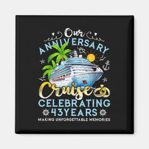 Imán Crucero de aniversario feliz celebrando 43 años de