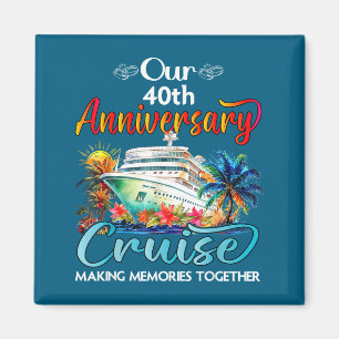 Imán Crucero de aniversario número 40 pareja esposo esp