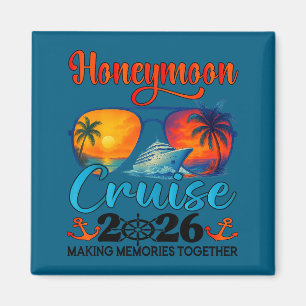 Imán Crucero de luna de miel 2026 Arte gráfico recién c