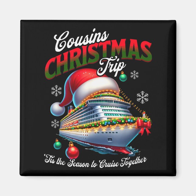 Imán Crucero de Navidad Prima Coincidente Viaje Vacacio (Frente)