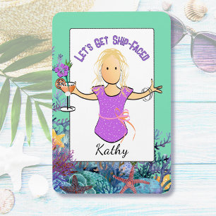 Imán Crucero de vacaciones tropical divertido cartoon f