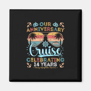 Imán Crucero del 14º Aniversario Celebrando 14 Años Par
