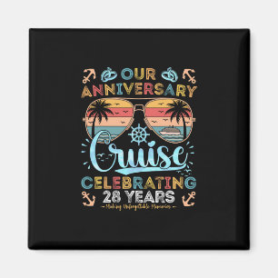 Imán Crucero del 28º Aniversario Celebrando 28 Años Par