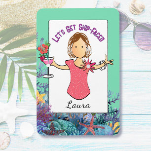 Imán Crucero divertido de vacaciones tropicales de dibu