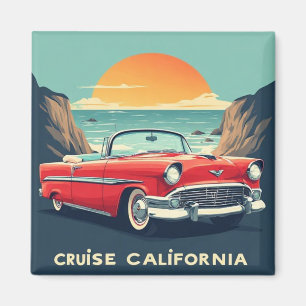 Imán Crucero en coche clásico por California