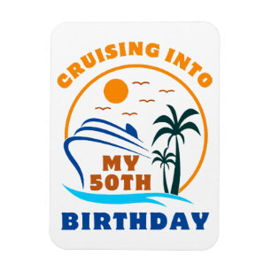 Imán Crucero en mi bote de cumpleaños número 50
