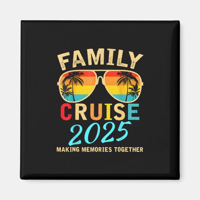 Imán Crucero Familiar 2025 Playa Combinando Vacaciones  (Frente)
