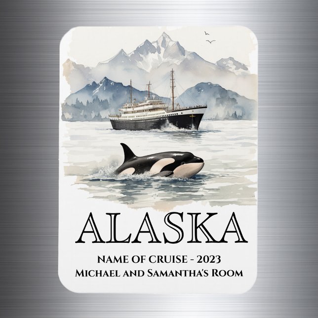 Imán Crucero por Alaska Crucero Orca Acuarela  (Subido por el creador)