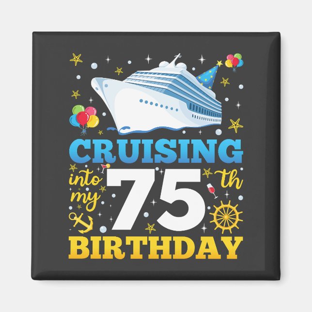Imán Cruceros a mi plaza de fiesta de cumpleaños número (Frente)