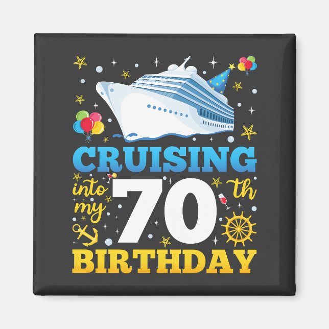 Imán Cruceros a mi plaza de fiesta de los 70 cumpleaños (Frente)