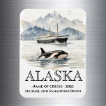 Imán Cruceros Alaska Cruise Orca<br><div class="desc">Este diseño puede ser personalizado en el área proporcionada cambiando la foto y/o el texto. O puede personalizarse haciendo clic en Personalizar esta plantilla y, a continuación, eligiendo la opción de hacer clic en el personalizar y eliminando o cambiando el color del fondo, agregando texto, cambiando el color o estilo...</div>