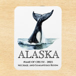 Imán Cruceros Alaska Cruise Orca tail Watercolor<br><div class="desc">Este diseño puede ser personalizado en el área proporcionada cambiando la foto y/o el texto. O puede personalizarse haciendo clic en Personalizar esta plantilla y, a continuación, eligiendo la opción de hacer clic en el personalizar y eliminando o cambiando el color del fondo, agregando texto, cambiando el color o estilo...</div>