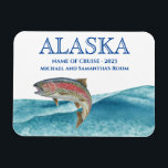 Imán Cruceros Alaska Cruise Salmon acuarela<br><div class="desc">Este diseño puede ser personalizado en el área proporcionada cambiando la foto y/o el texto. O puede personalizarse haciendo clic en Personalizar esta plantilla y, a continuación, eligiendo la opción de hacer clic en el personalizar y eliminando o cambiando el color del fondo, agregando texto, cambiando el color o estilo...</div>