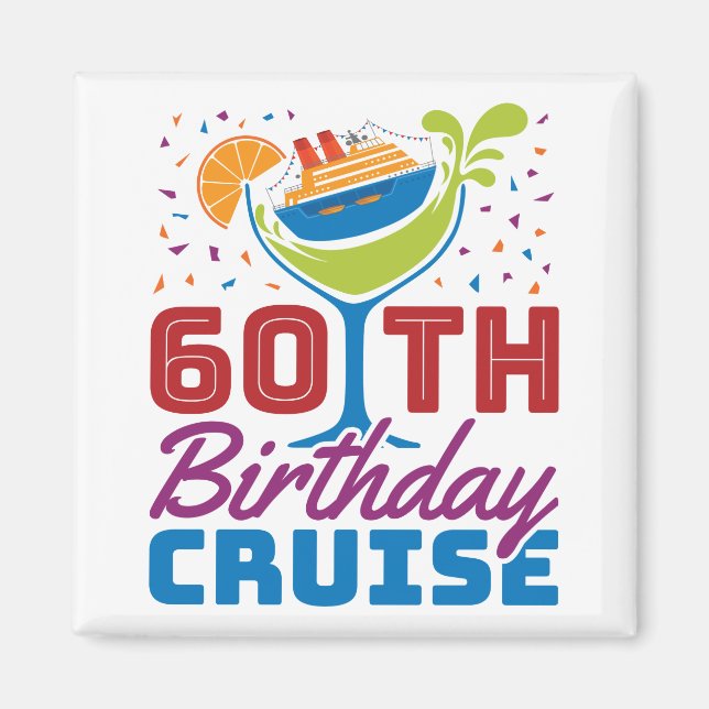 Imán Cruceros de cumpleaños 60 años (Frente)
