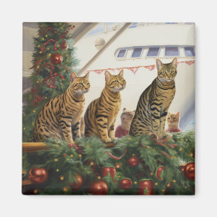 Imán Cruceros de Navidades de gatos bengalíes: feroz fe