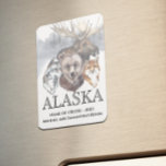 Imán Cruceros en cruceros Alaska con animales de oso<br><div class="desc">Este diseño puede ser personalizado en el área proporcionada cambiando la foto y/o el texto. O puede personalizarse haciendo clic en Personalizar esta plantilla y, a continuación, eligiendo la opción de hacer clic en el personalizar y eliminando o cambiando el color del fondo, agregando texto, cambiando el color o estilo...</div>